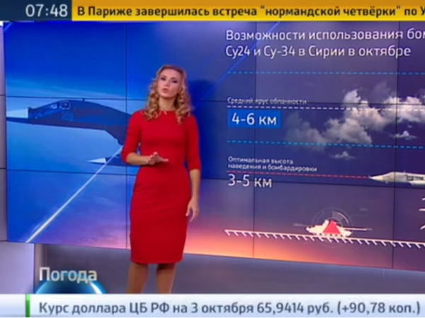 "Россия 24" дала благоприятный прогноз погоды для бомбардировок Сирии