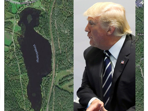 В Финляндии обнаружилось озеро в форме Дональда Трампа