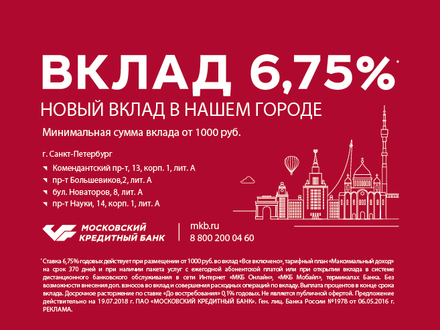 Вклады московского кредитного банка на сегодня