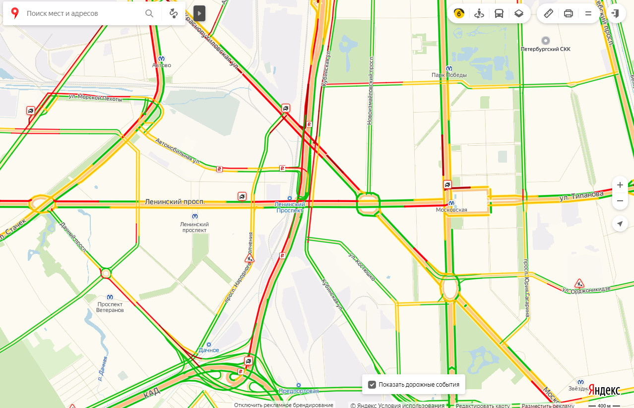 Пробки на каде спб сейчас карта онлайн