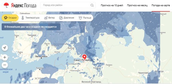 Погода в санкт петербурге сейчас карта