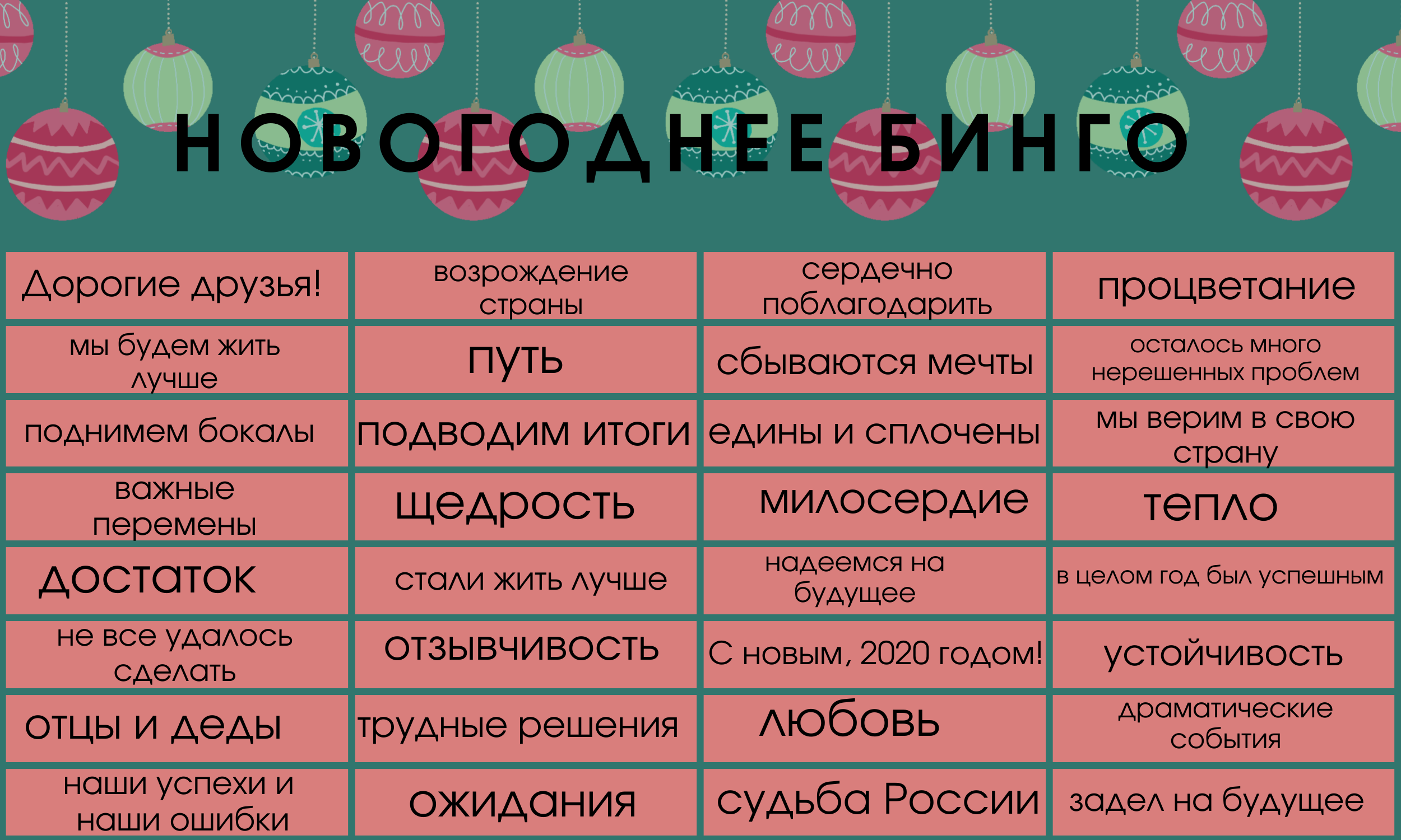 Bingo tingo canva. Новогоднее Бинго.