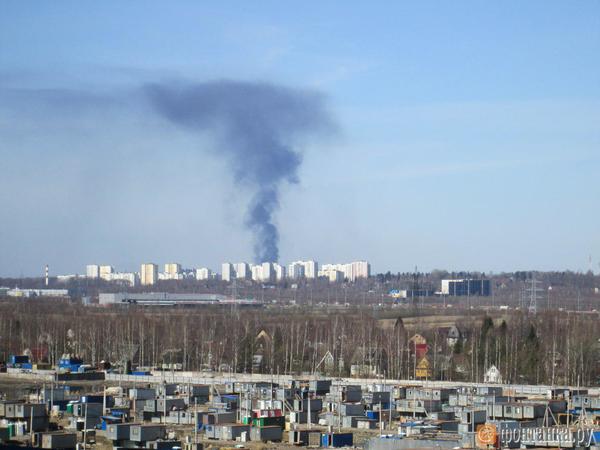 В военной части под Петербургом вспыхнули 200 тонн солярки. Столбом дыма любовались петербуржцы