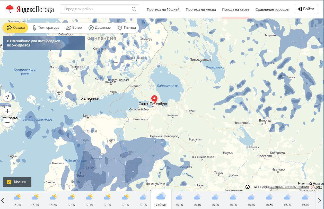 Петербург карта погоды