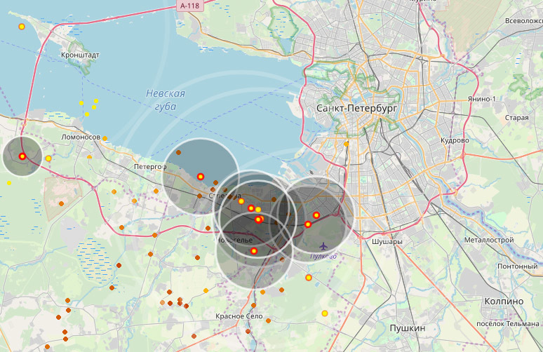 Карта осадков петергоф в реальном